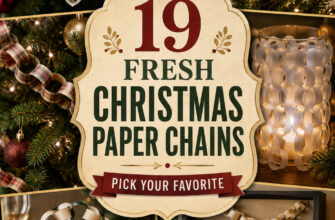 Cover for 19 Christmas paper chain ideas featuring several polished handmade holiday projects.