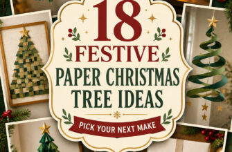 Cover for 18 paper Christmas tree ideas featuring several handmade holiday decor projects.