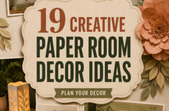 Cover for 19 paper room decor ideas featuring several handmade paper projects for creative spaces.