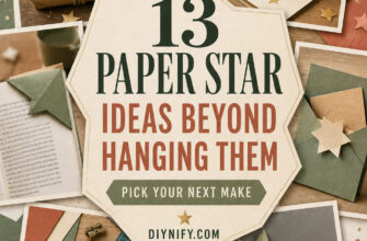 Cover for 13 paper star ideas showing practical uses beyond hanging decorations.