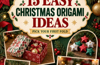 Cover for 15 easy Christmas origami ideas for first-time folders.