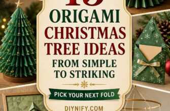 Cover for 15 origami Christmas tree ideas featuring several different folded paper tree projects.