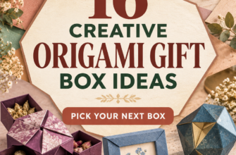 Cover for 16 folded paper gift box ideas with several different box styles.