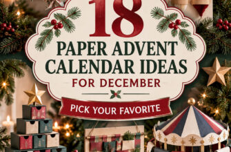 Cover for 18 paper advent calendar ideas featuring varied handmade paper countdown projects.