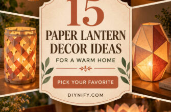Cover for 15 paper lantern decor ideas featuring warm handmade lantern projects.
