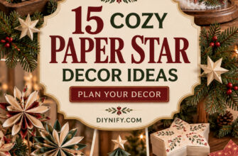 Cover for 15 paper stars aesthetic ideas for cozy Christmas decor.