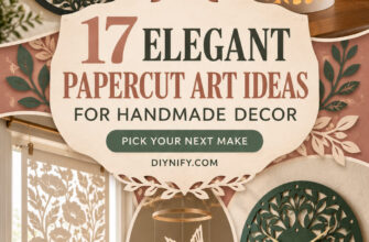 Cover for 17 papercut art ideas featuring elegant handmade cut-paper decor previews.