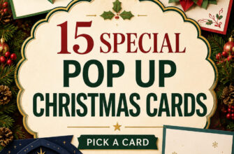 Cover for 15 pop up Christmas cards with dimensional handmade holiday card previews.