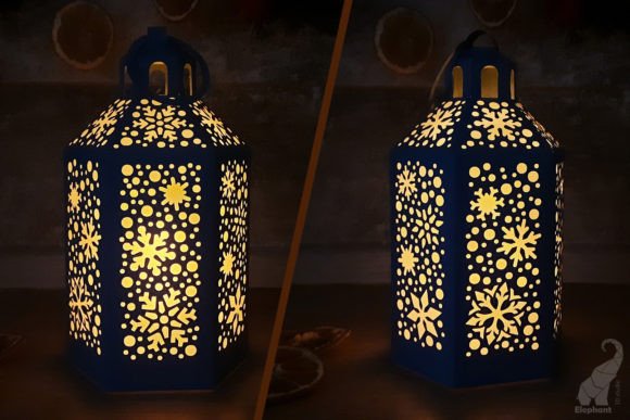 Christmas Lantern Snowflake SVG Paper Glow