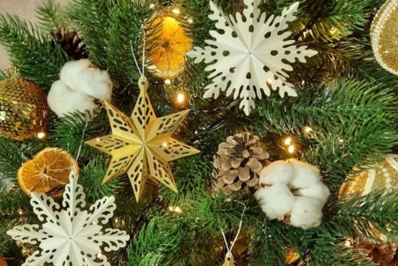 3D Christmas Snowflake SVG Tree Ornaments