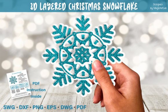 Glitter Mandala Snowflake SVG Ornament