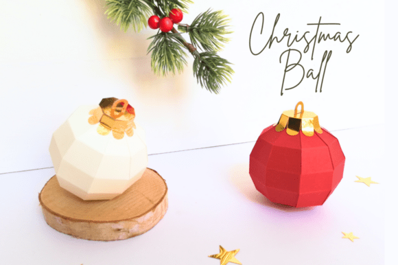 Faceted Christmas Ornament Template Bauble