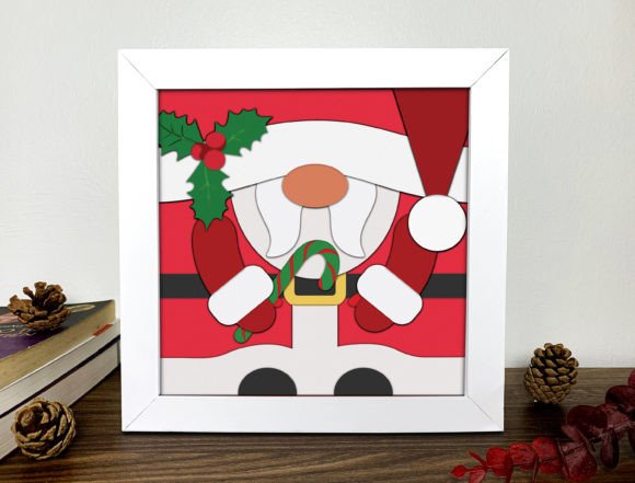 Layered Shadow Box Santa SVG Design