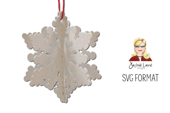 Dimensional Snowflake SVG Hanging Ornament