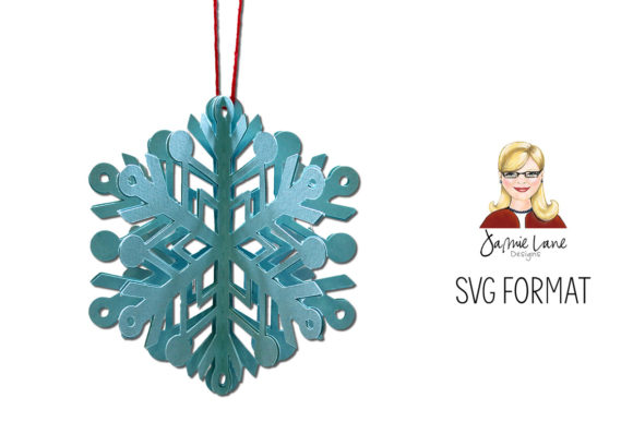 3D Ornament Snowflake SVG Cut Template