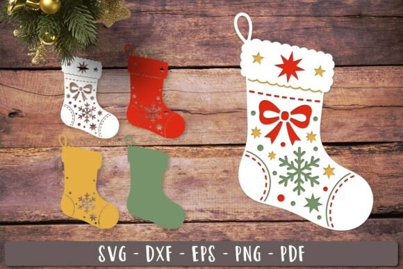 Layered Stocking Christmas Svg Wall Decor