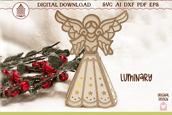 Paper Angel Christmas Svg Luminary Glow