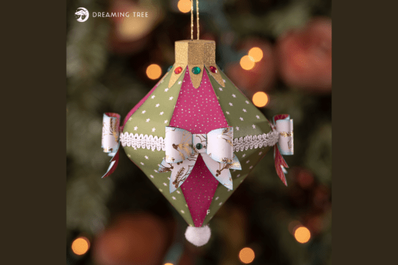 Bow Bauble Christmas Ornament SVG Keepsake