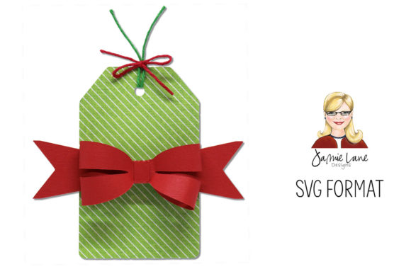 Festive Christmas Gift Tag SVG with Statement Paper Bow