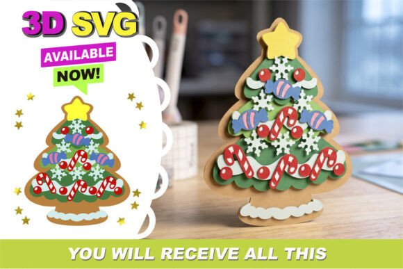 Candy Magic Christmas Tree SVG Centerpiece