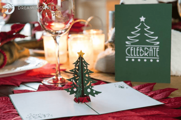 Celebrate Christmas Pop Up Card SVG Tree Design