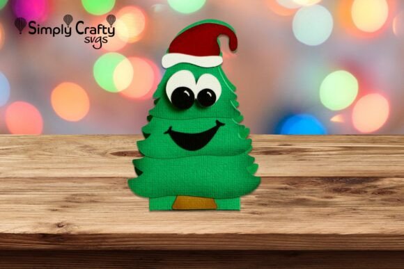 Cheerful Box Christmas Tree SVG Treat Favor