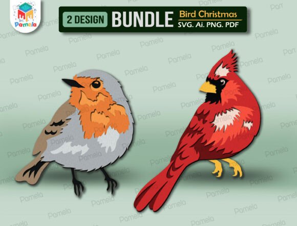 Winter Birds Christmas Svg Bundle