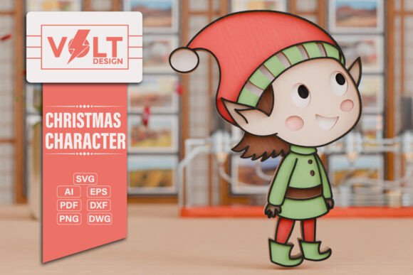 Layered Character Christmas Svg Wall Art