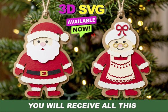 Cookie Ornament Santa Claus SVG Set
