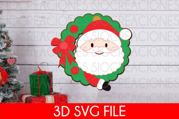 Christmas Garland Santa Claus SVG for Festive Holiday Decor