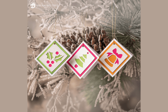 Charming Christmas Gift Tag SVG Set with Three Holiday Icons