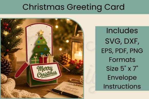 Mailbox Christmas Pop Up Card Svg Greeting