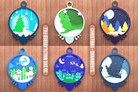 Layered Xmas Ornament SVG Craft Bundle