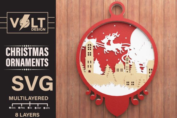 Multilayer Xmas Ornament Svg Decor Set