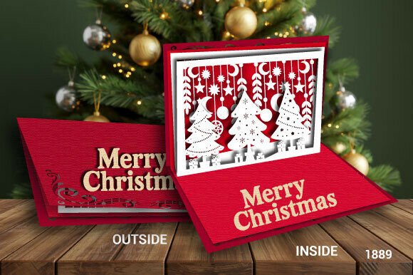 Layered Christmas Pop Up Card SVG Gift Template