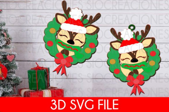 Layered Reindeer Christmas Svg Decor