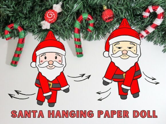 Hanging Santa Claus SVG Paper Doll