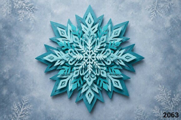 Layered Christmas Snowflake SVG Ornament