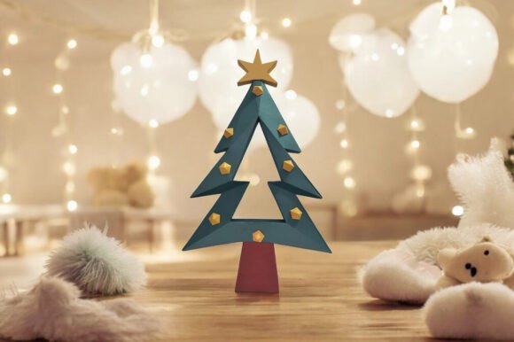 Papercraft Christmas Tree SVG Wall Art