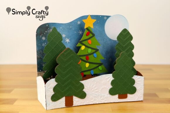Pop-Up Tree Farm Xmas Tree SVG Box Card