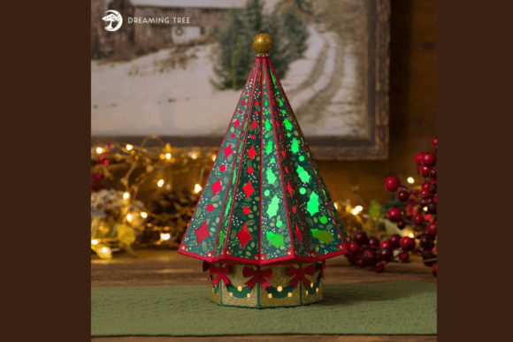 Layered Christmas Tree Svg Luminary