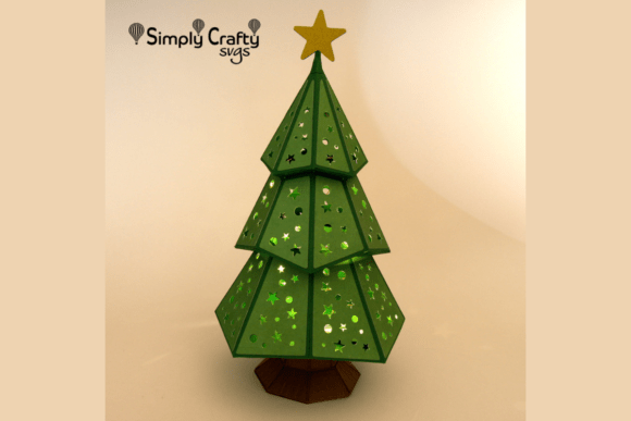 Glowing Christmas Tree SVG Luminary Box