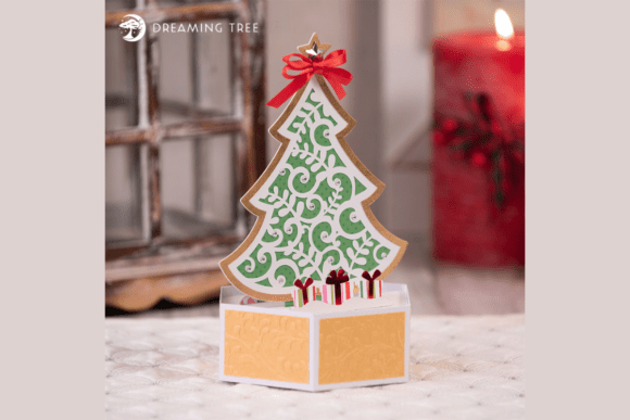 Tree Scene Christmas Pop Up Card SVG Keepsake