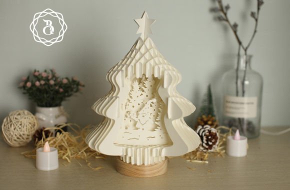 Gnome Popup Christmas Tree Svg Display