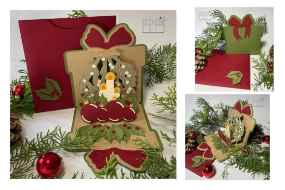 Candlelit Christmas Pop Up Card SVG Keepsake