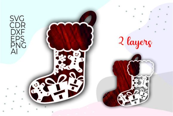 Laser Sock Christmas Ornament Template SVG