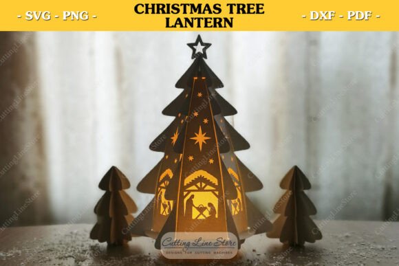 Glowing Christmas Tree Xmas Tree SVG Paper Lantern