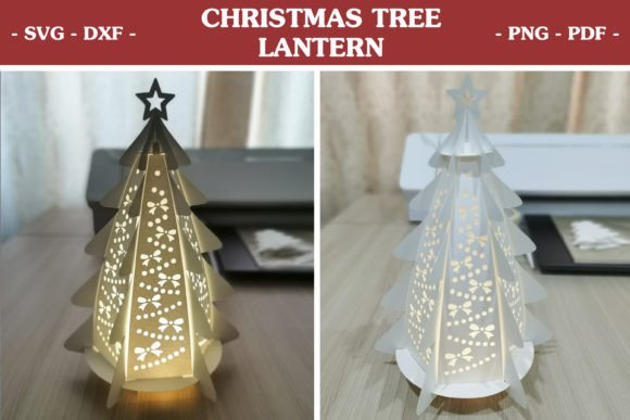 Glowing Christmas Tree SVG Lantern