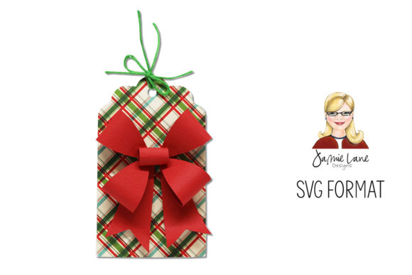 Charming Christmas Gift Tag SVG with Double Bow Accent