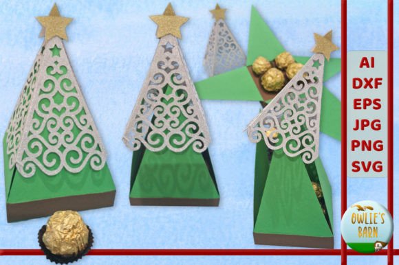 Exploding Christmas Tree Pyramid – Xmas Tree SVG Gift Box